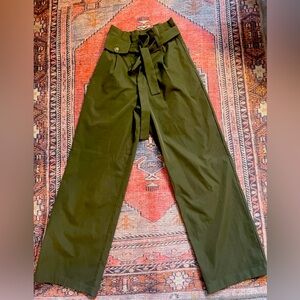 Jessy by Anthropologie Mariela Poplin Wide Leg Khaki Pants